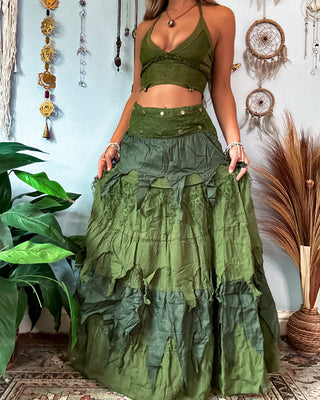 COVEN WRAP SKIRT - OLIVE