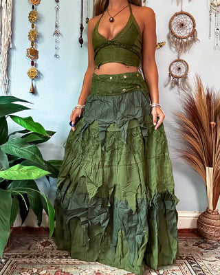 COVEN WRAP SKIRT - OLIVE