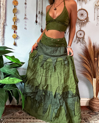 COVEN WRAP SKIRT - OLIVE