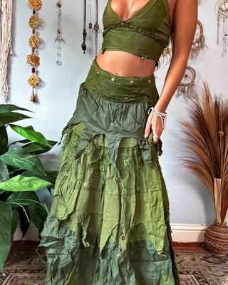 COVEN WRAP SKIRT - OLIVE