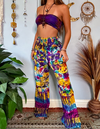 TIE DYE MUSHROOM STRAIGHT LEG TROUSERS