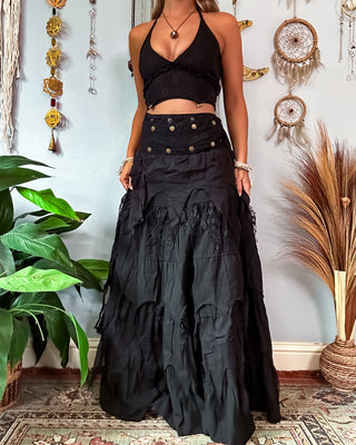 COVEN WRAP SKIRT - MIDNIGHT