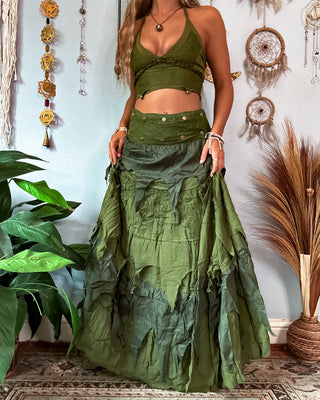 COVEN WRAP SKIRT - OLIVE