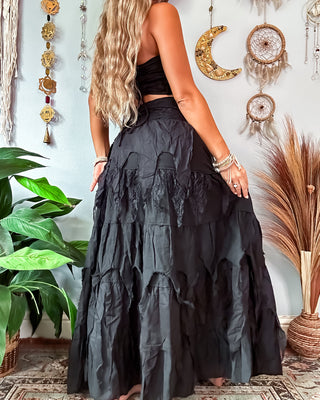 COVEN WRAP SKIRT - MIDNIGHT