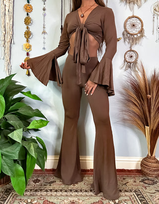 DAWN FLARE PANTS - TAUPE