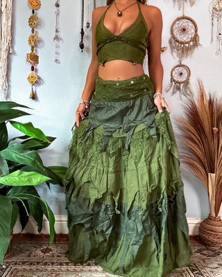 COVEN WRAP SKIRT - OLIVE