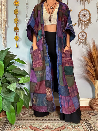 WOODLAND PATCHWORK DUSTER - BERRY