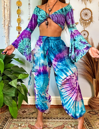 NALANI HAREM TROUSERS - BLUE & PURPLE