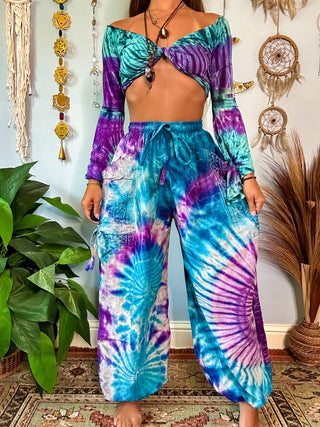 NALANI HAREM TROUSERS - BLUE & PURPLE