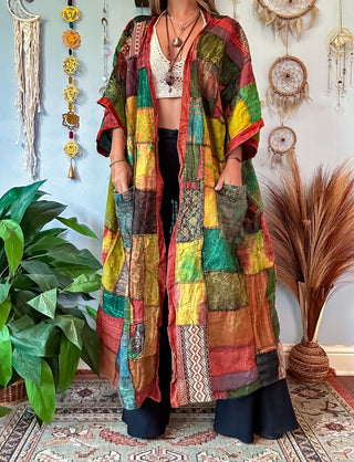 WOODLAND PATCHWORK DUSTER - WARM TONED
