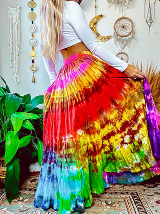 TIE DYE TIERED SKIRT