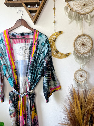 OOAK TIE DYE PATCHWORK KIMONO