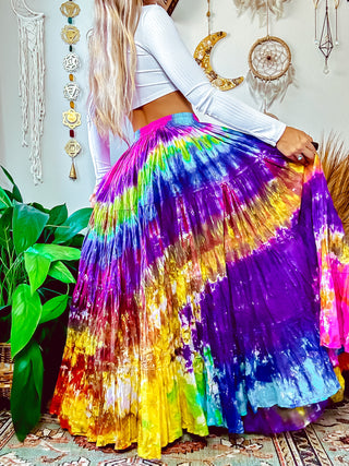 TIE DYE TIERED SKIRT