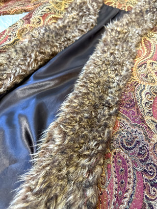 PAISLEY FUR TRIM COAT