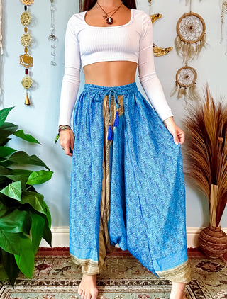 SILK DROP CROTCH HAREM TROUSERS