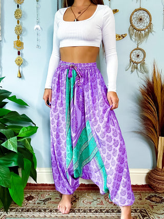 SILK DROP CROTCH HAREM TROUSERS