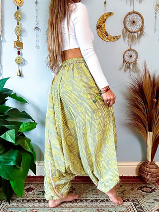 SILK DROP CROTCH HAREM TROUSERS