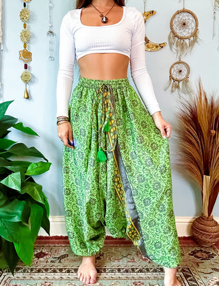 SILK DROP CROTCH HAREM TROUSERS