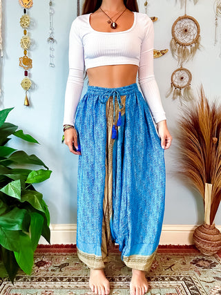 SILK DROP CROTCH HAREM TROUSERS