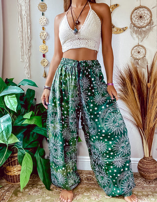 CELESTE HAREM TROUSERS - GREEN