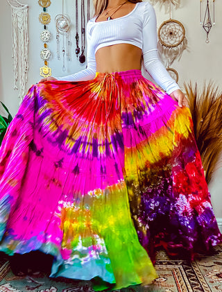 TIE DYE TIERED SKIRT