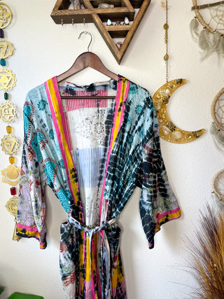 OOAK TIE DYE PATCHWORK KIMONO