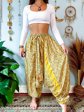 SILK DROP CROTCH HAREM TROUSERS