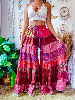 PATCHWORK TIERED PANTS