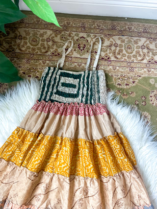 PATCHWORK TIERED DRESS