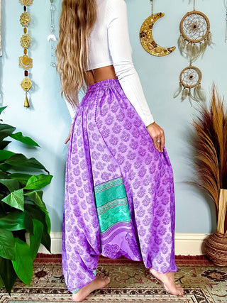 SILK DROP CROTCH HAREM TROUSERS