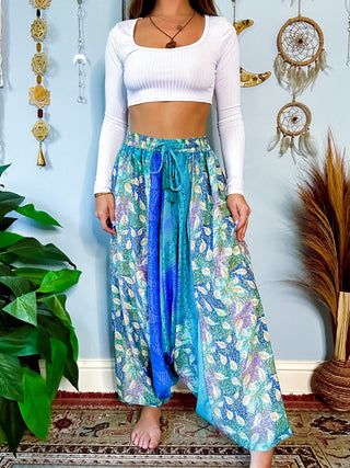 SILK DROP CROTCH HAREM TROUSERS