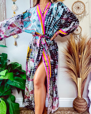 OOAK TIE DYE PATCHWORK KIMONO