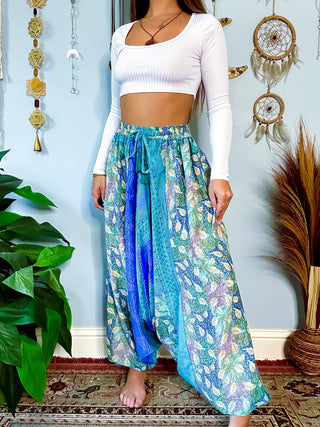 SILK DROP CROTCH HAREM TROUSERS