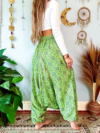 SILK DROP CROTCH HAREM TROUSERS